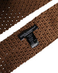 Dolce & Gabbana Brown Knitted Silk Adjustable Necktie Tie