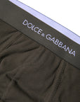 Dolce & Gabbana Gray Cotton Men Mid Slip Brief Underwear