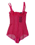 Dolce & Gabbana Fuchsia Tulle Balconette Bra Bodysuit Underwear