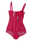Dolce & Gabbana Fuchsia Tulle Balconette Bra Bodysuit Underwear