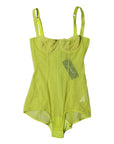 Dolce & Gabbana Green Tulle Balconette Bra Bodysuit Underwear