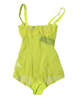 Dolce & Gabbana Green Tulle Balconette Bra Bodysuit Underwear
