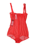 Dolce & Gabbana Red Tulle Balconette Bra Bodysuit Underwear
