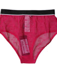 Dolce & Gabbana Fuchsia Tulle Nylon Mid Waist Panty Underwear