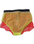 Dolce & Gabbana Red Yellow Tulle Mid Waist Panty Underwear