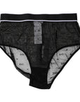 Dolce & Gabbana Black Tulle Nylon Mid Waist Panty Underwear
