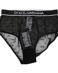 Dolce & Gabbana Black Tulle Nylon Mid Waist Panty Underwear