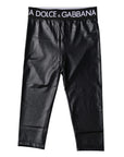 Dolce & Gabbana Black Logo Nylon Cropped Tights Pants Underwear
