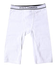 Dolce & Gabbana White Logo Cotton Cropped Tights Underwear