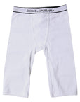 Dolce & Gabbana White Logo Cotton Cropped Tights Underwear