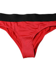 Dolce & Gabbana Red Nylon Stretch Mid Waist Panty Underwear
