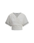 Brunello Cucinelli Buckle-knotted waist Blouse