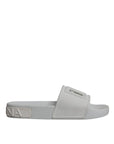 Dolce & Gabbana White Rubber Slides Sandals Beachwear Shoes