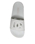 Dolce & Gabbana White Rubber Slides Sandals Beachwear Shoes