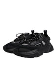 Dolce & Gabbana Black Leather Daymaster Low Top Sneaker Shoes