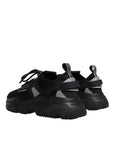 Dolce & Gabbana Black Leather Daymaster Low Top Sneaker Shoes