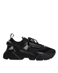 Dolce & Gabbana Black Leather Daymaster Low Top Sneaker Shoes