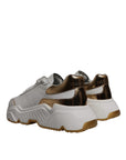 Dolce & Gabbana White Gold Daymaster Low Top Sneaker Shoes