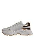 Dolce & Gabbana White Gold Daymaster Low Top Sneaker Shoes
