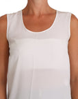 Dolce & Gabbana Elegant Sleeveless White Silk Blouse Top