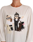 Dolce & Gabbana Chic Figure Family Applique Silk Top
