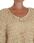 Dolce & Gabbana Chic Beige Crochet Knitted Raffia Cardigan