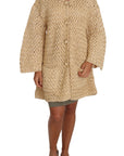 Dolce & Gabbana Chic Beige Crochet Knitted Raffia Cardigan