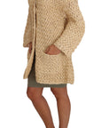 Dolce & Gabbana Chic Beige Crochet Knitted Raffia Cardigan