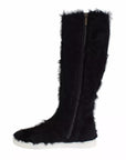 Dolce & Gabbana Black Xiangao Lamb Fur Leather Boots Shoes