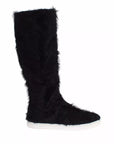Dolce & Gabbana Black Xiangao Lamb Fur Leather Boots Shoes