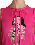 Dolce & Gabbana Elegant Pink Silk Family Tank Top Shirt