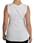 Dolce & Gabbana Elegant White Sleeveless Cotton Silk Shirt