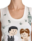 Dolce & Gabbana Elegant White Sleeveless Cotton Silk Shirt