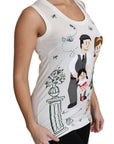 Dolce & Gabbana Elegant White Sleeveless Cotton Silk Shirt