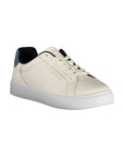 Tommy Hilfiger Beige Leather Women Sneaker