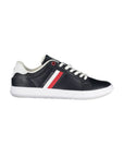 Tommy Hilfiger Sleek Blue Lace-Up Sneakers with Contrast Details