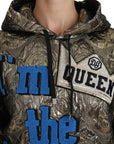 Dolce & Gabbana Im The Queen Multicolor Hoodie Sweatshirt
