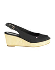 Tommy Hilfiger Black Cotton Women Sandal