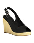 Tommy Hilfiger Black Cotton Women Sandal