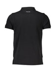Cavalli Class Black Cotton Mens Polo Shirt