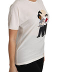Dolce & Gabbana Elegant Silk Crewneck Blouse with Applique