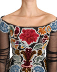 Dolce & Gabbana Elegant Floral Applique Long Sleeve Top