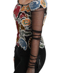 Dolce & Gabbana Elegant Floral Applique Long Sleeve Top