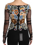 Dolce & Gabbana Elegant Floral Applique Long Sleeve Top