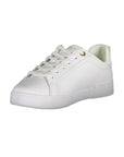 Tommy Hilfiger Chic White Lace-Up Sneakers with Contrast Detail