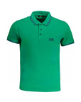 Cavalli Class Green Cotton Polo Shirt