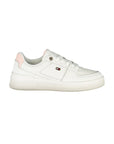 Tommy Hilfiger Elegant White Lace-Up Sneakers with Contrast Detail