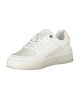 Tommy Hilfiger Elegant White Lace-Up Sneakers with Contrast Detail