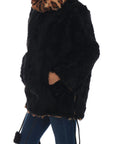 Dolce & Gabbana Elegant Black Lamb Fur Short Coat