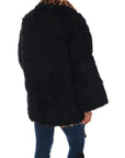 Dolce & Gabbana Elegant Black Lamb Fur Short Coat
